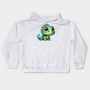 Baby Iguana Illustration Kids Hoodie